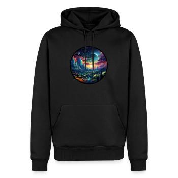 Sternennacht: Fantastische Welten in Ultra HD - Männer Premium Bio Hoodie - Schwarz - Vorne - Nico (187cm)