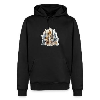 Die Venus des Schachs - Männer Premium Bio Hoodie - Schwarz - Vorne - Nico (187cm)