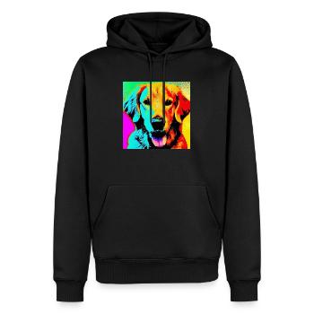 Golden retriever - Sweat à capuche Premium bio Homme - noir - Devant - Nico (187cm)
