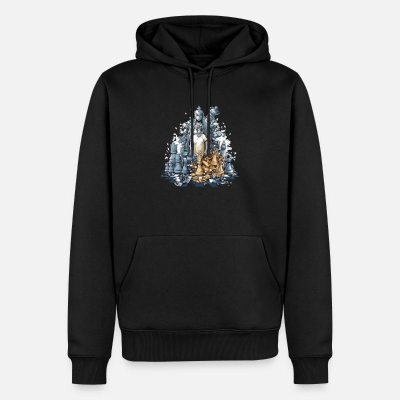 Carnage échiquéen - Sweat à capuche Premium bio Homme - noir