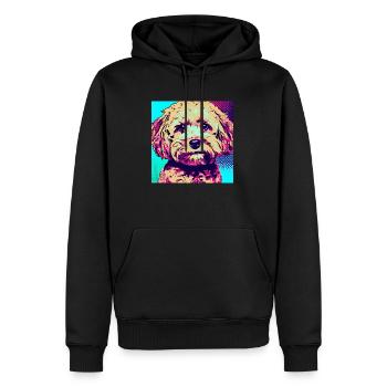 Pudel Kreuz Pop Art - Männer Premium Bio Hoodie - Schwarz - Vorne - Nico (187cm)