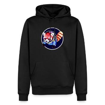 Weltraum-Panda - Männer Premium Bio Hoodie - Schwarz - Vorne - Nico (187cm)