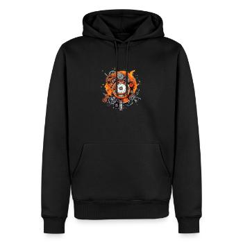 Horloge ancienne n°3 - Sweat à capuche Premium bio Homme - noir - Devant - Nico (187cm)