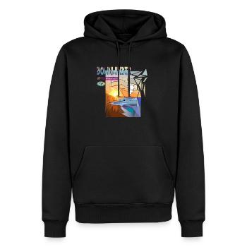 Cerf-volant downwinder - Sweat à capuche Premium bio Homme - noir - Devant - Nico (187cm)