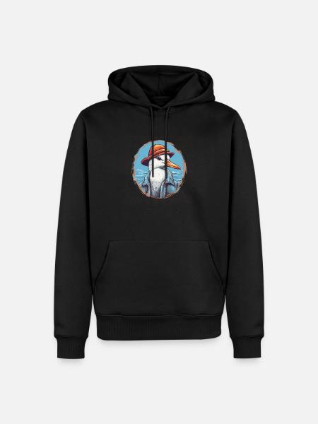 Möwe - Männer Premium Bio Hoodie - Schwarz
