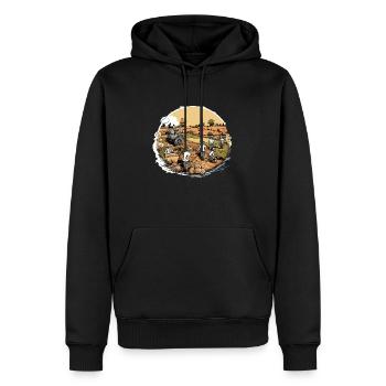 Travaux aux champs vintage - Sweat à capuche Premium bio Homme - noir - Devant - Nico (187cm)