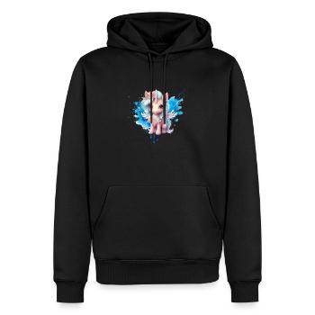 Fee Einhorn Herz Fairy - Männer Premium Bio Hoodie - Schwarz - Vorne - Nico (187cm)