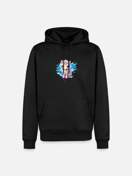Fee Einhorn Herz Fairy - Männer Premium Bio Hoodie - Schwarz