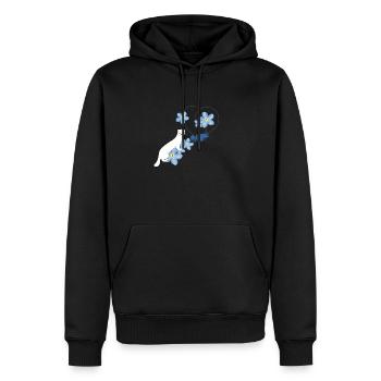 Belette blanche - Sweat à capuche Premium bio Homme - noir - Devant - Nico (187cm)