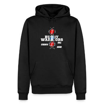 Rugby Warriors: Gift of Honour - Men’s Premium Organic Hoodie - black - Front - Nico (187cm)
