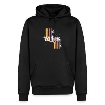 Widder Retro-Horoskop - Männer Premium Bio Hoodie - Schwarz - Vorne - Nico (187cm)