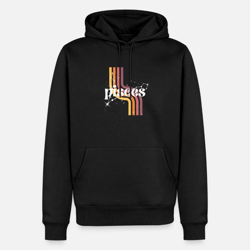 Pisces horoscope rétro - Sweat à capuche Premium bio Homme - noir