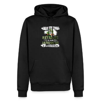 Je suis jardinier à plein temps t-shirt jardinier - Sweat à capuche Premium bio Homme - noir - Devant - Nico (187cm)