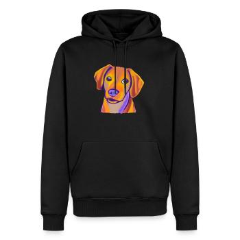 Chiots mignons - Sweat à capuche Premium bio Homme - noir - Devant - Nico (187cm)
