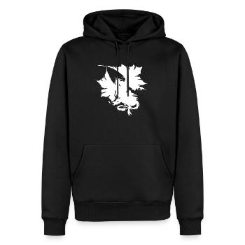 dragon15 blanc - Sweat à capuche Premium bio Homme - noir - Devant - Nico (187cm)
