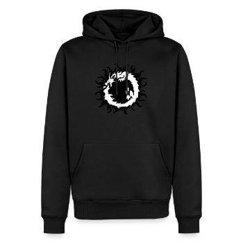 dragon17 schwarzer weißer hintergrund - Männer Premium Bio Hoodie - Schwarz - Vorne - Nico (187cm)
