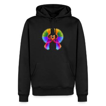 Phönix der Herzen - Männer Premium Bio Hoodie - Schwarz - Vorne - Nico (187cm)