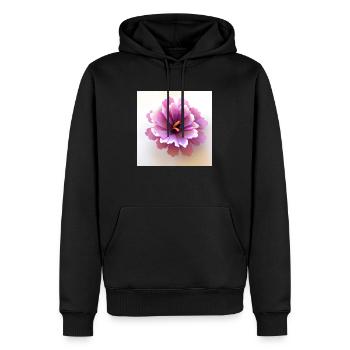 Flower Rosa - Männer Premium Bio Hoodie - Schwarz - Vorne - Nico (187cm)