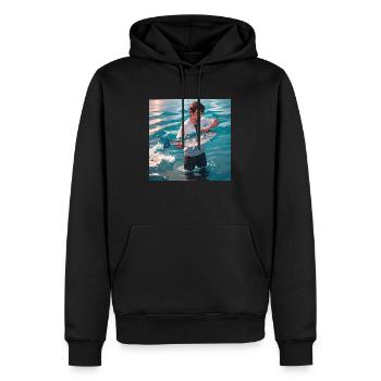 Der Fang des Tages - Männer Premium Bio Hoodie - Schwarz - Vorne - Nico (187cm)