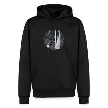Riesiges Sardinien von Mont'e Prama - Männer Premium Bio Hoodie - Schwarz - Vorne - Nico (187cm)