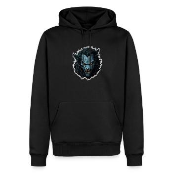 Loup-garou - Sweat à capuche Premium bio Homme - noir - Devant - Nico (187cm)