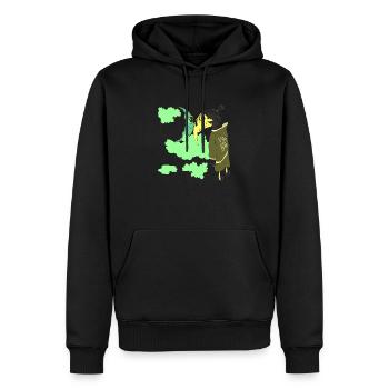 NIE MEHR - Männer Premium Bio Hoodie - Schwarz - Vorne - Nico (187cm)
