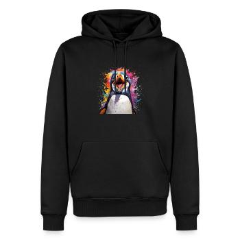 der sprechende Pinguin - Männer Premium Bio Hoodie - Schwarz - Vorne - Nico (187cm)
