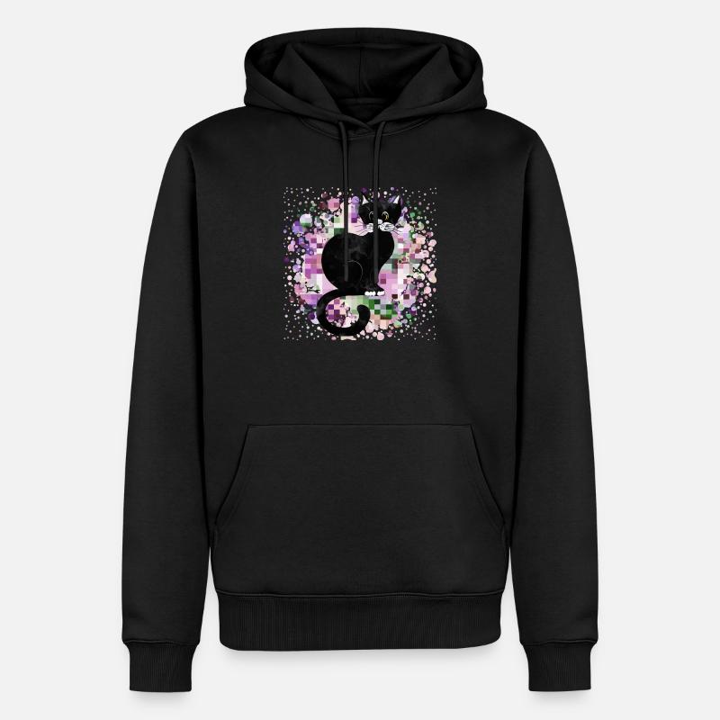 Katze - Männer Premium Bio Hoodie - Schwarz