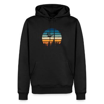 Surfen im Retro-Stil - Männer Premium Bio Hoodie - Schwarz - Vorne - Nico (187cm)