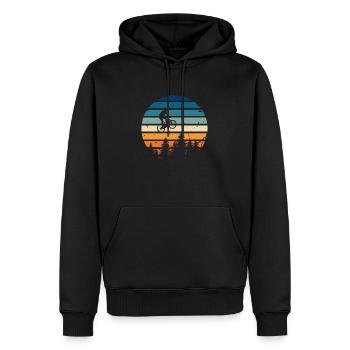 Retro-Fahrrad - Männer Premium Bio Hoodie - Schwarz - Vorne - Nico (187cm)