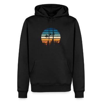 Père Noël rétro - Sweat à capuche Premium bio Homme - noir - Devant - Nico (187cm)