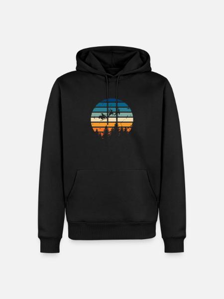 Père Noël rétro - Sweat à capuche Premium bio Homme - noir