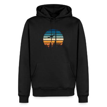 Retro-Flugzeuge - Männer Premium Bio Hoodie - Schwarz - Vorne - Nico (187cm)