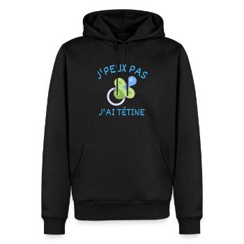 J'peux pas j'ai tétine - Sweat à capuche Premium bio Homme - noir - Devant - Nico (187cm)