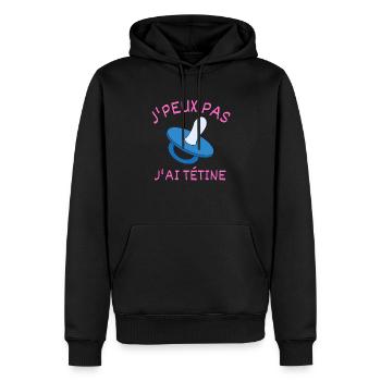 J'peux pas j'ai tétine - Sweat à capuche Premium bio Homme - noir - Devant - Nico (187cm)