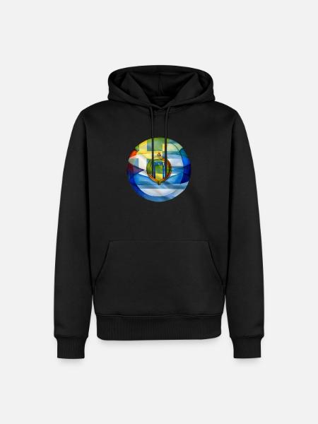 Greek Flag Ornament Handcrafted - Men’s Premium Organic Hoodie - black
