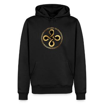 Celtique15 fond noir parchemin - Sweat à capuche Premium bio Homme - noir - Devant - Nico (187cm)