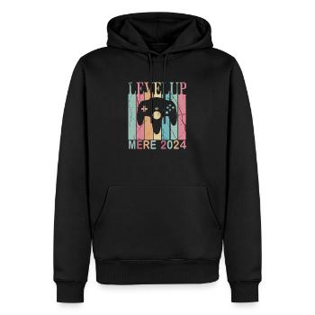 Homme Papa 2024 Futurs Parents Level Up Joueur - Sweat à capuche Premium bio Homme - noir - Devant - Nico (187cm)