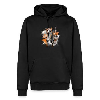 Urban Benoit - Männer Premium Bio Hoodie - Schwarz - Vorne - Nico (187cm)