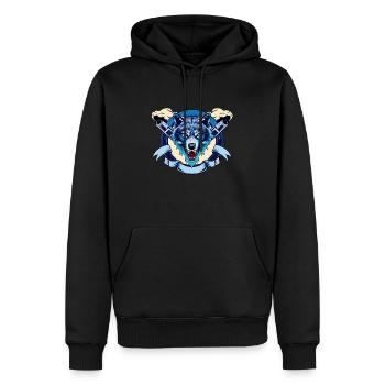 Wolf - Men’s Premium Organic Hoodie - black - Front - Nico (187cm)