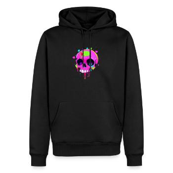 Cute Punk Skull / Kawaii Punk Skull - Men’s Premium Organic Hoodie - black - Front - Nico (187cm)