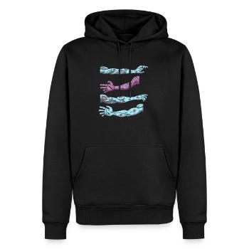 Mains de zombies - Sweat à capuche Premium bio Homme - noir - Devant - Nico (187cm)
