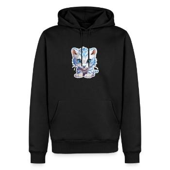 Little Tiger Iced - Männer Premium Bio Hoodie - Schwarz - Vorne - Nico (187cm)