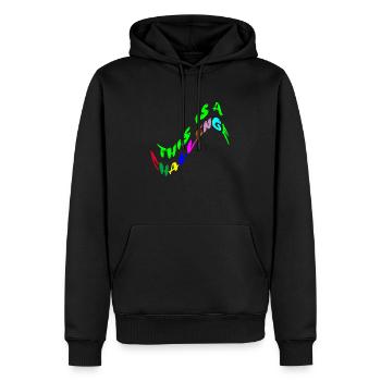 this is a challenge - Men’s Premium Organic Hoodie - black - Front - Nico (187cm)