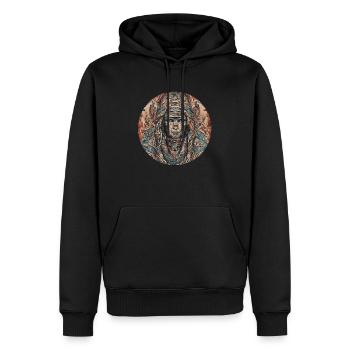 Mumie - Männer Premium Bio Hoodie - Schwarz - Vorne - Nico (187cm)