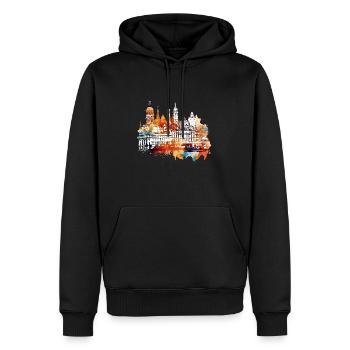 Madrid est la capitale dynamique de l’Espagne - Sweat à capuche Premium bio Homme - noir - Devant - Nico (187cm)