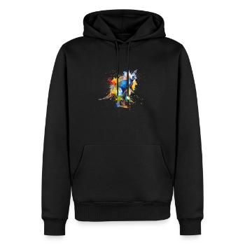 L’Australie, le continent des contrastes - Sweat à capuche Premium bio Homme - noir - Devant - Nico (187cm)