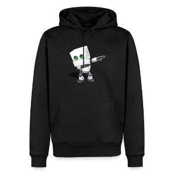 Dabbing Chibi Roboter - Männer Premium Bio Hoodie - Schwarz - Vorne - Nico (187cm)