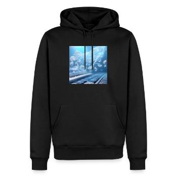 Musik liegt in der Luft - Männer Premium Bio Hoodie - Schwarz - Vorne - Nico (187cm)