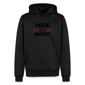 Prête pour le match - Sweat à capuche Premium bio Homme - noir - Devant - Nico (187cm)